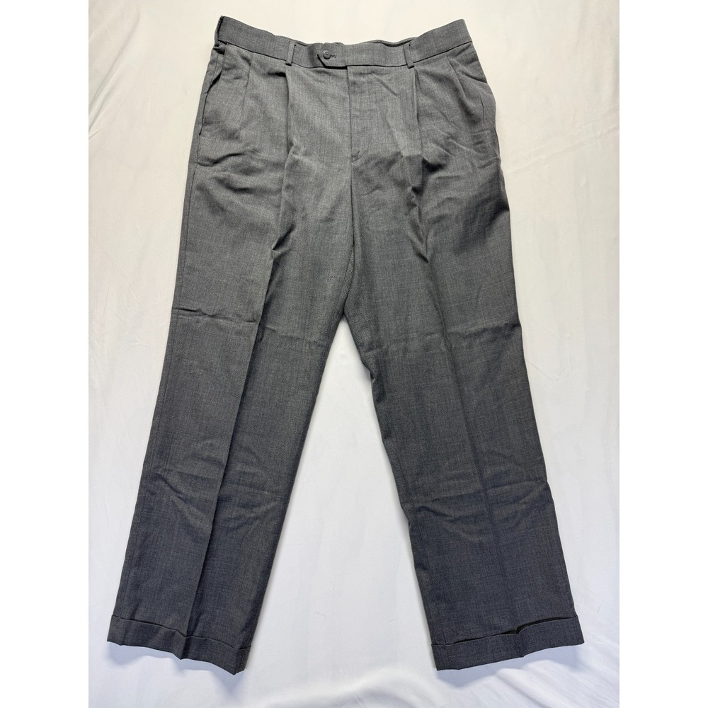 Stafford Performance Dress Pants Mens 40x32 Gray Classic Fit Business Career